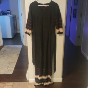 Elegant Black and Red Striped Romper